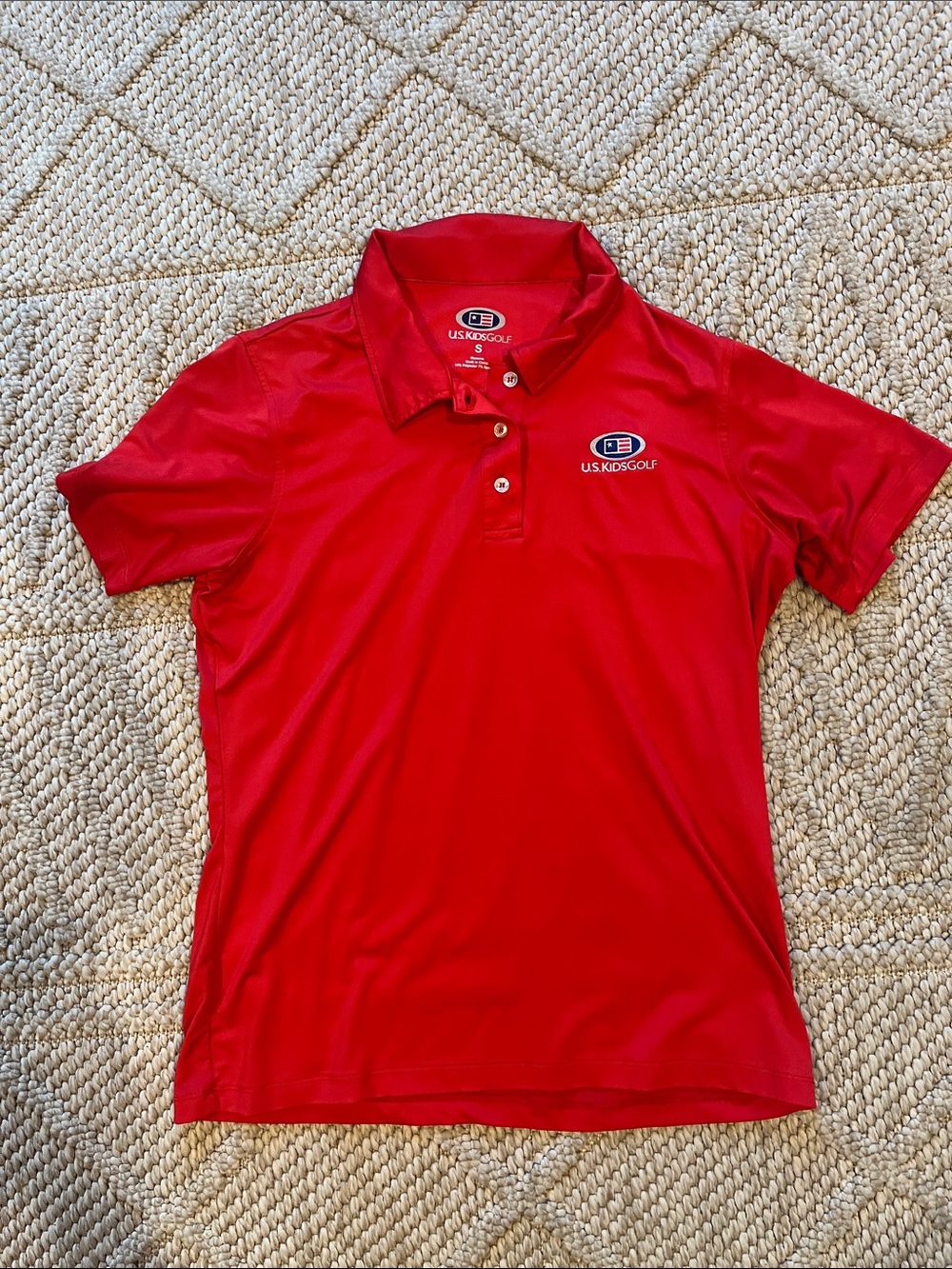 Women's Red Short Sleeve Polo